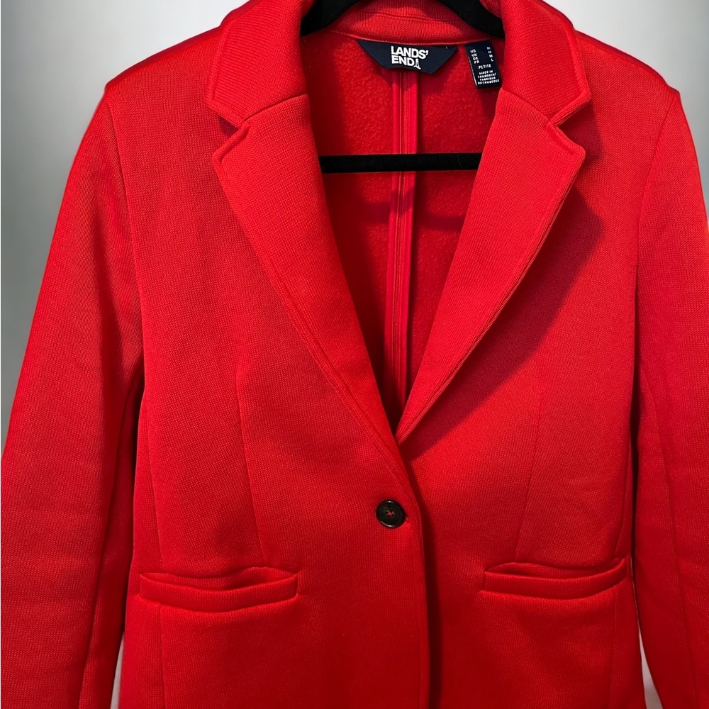 Land’s End soft, cozy red blazer